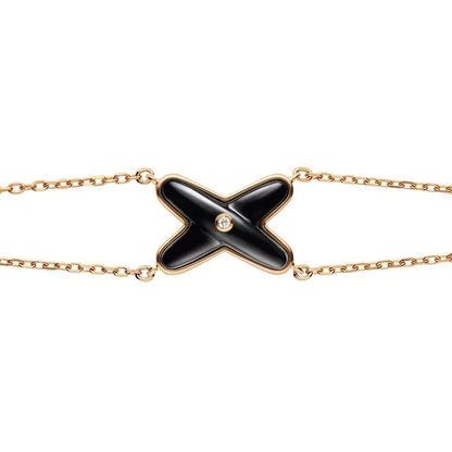 [Opulent Aurora]JEUX BRACELET ONYX PINK GOLD 1 DIAMOND