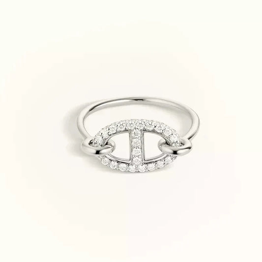 [Opulent Aurora]RONDE SMALL SILVER DIAMOND RING