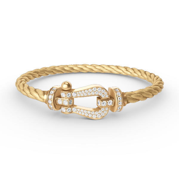 [Opulent Aurora]FORCE LARGE HORSESHOE FULL DIAMOND BRACELET GOLD