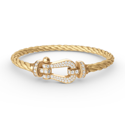 [Opulent Aurora]FORCE LARGE HORSESHOE FULL DIAMOND BRACELET GOLD