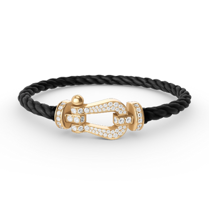 [Opulent Aurora]FORCE LARGE HORSESHOE FULL DIAMOND BRACELET GOLD