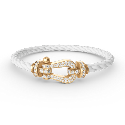 [Opulent Aurora]FORCE LARGE HORSESHOE FULL DIAMOND BRACELET GOLD