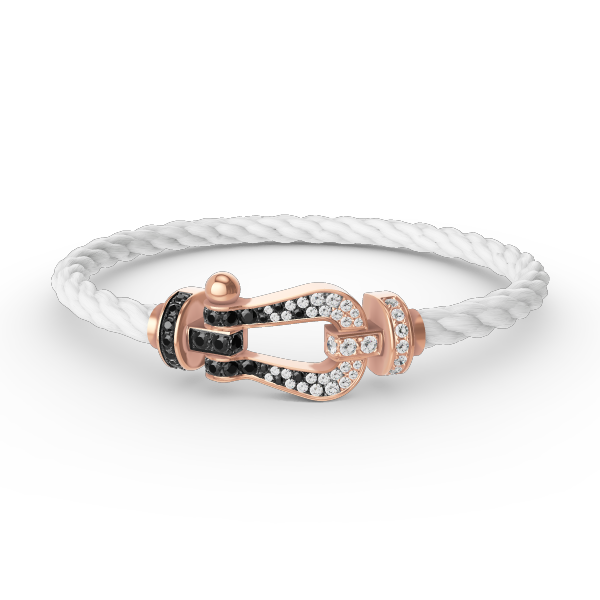 [Opulent Aurora]FORCE LARGE HORSESHOE BLACK WHITE DIAMOND BRACELET ROSE GOLD