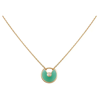 [Opulent Aurora]AMULETTE GOLD MALACHITE NECKLACE