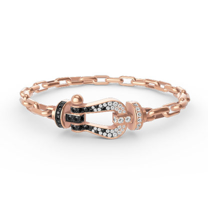 [Opulent Aurora]FORCE LARGE HORSESHOE CLASP  METAL BRACELET