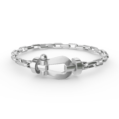 [Opulent Aurora]FORCE LARGE HORSESHOE CLASP  METAL BRACELET