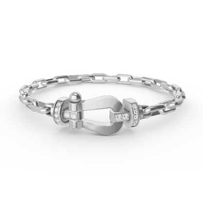 [Opulent Aurora]FORCE LARGE HORSESHOE CLASP  METAL BRACELET