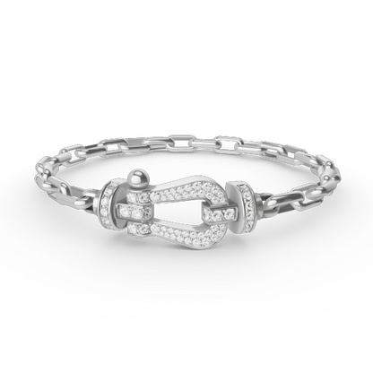 [Opulent Aurora]FORCE LARGE HORSESHOE CLASP  METAL BRACELET