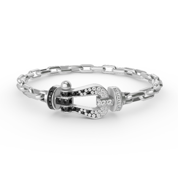 [Opulent Aurora]FORCE LARGE HORSESHOE CLASP  METAL BRACELET