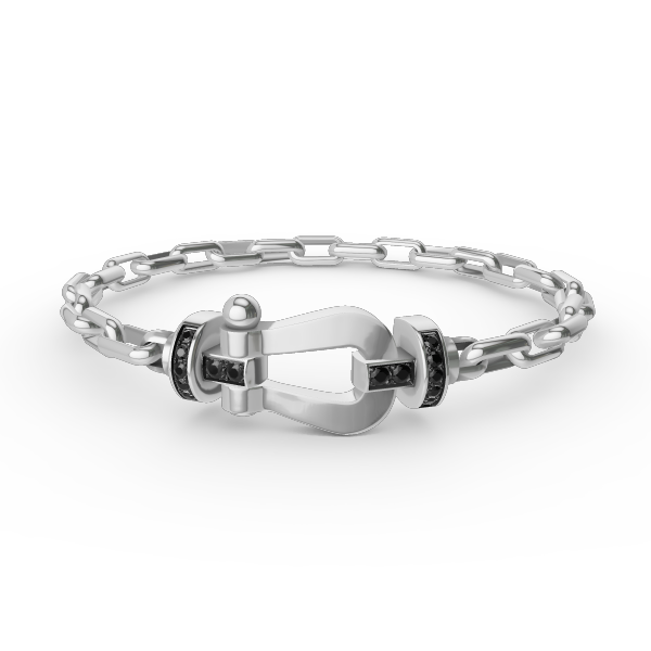 [Opulent Aurora]FORCE LARGE HORSESHOE CLASP  METAL BRACELET