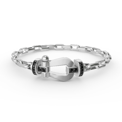 [Opulent Aurora]FORCE LARGE HORSESHOE CLASP  METAL BRACELET