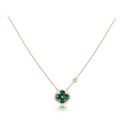 [Opulent Aurora]SUN PEDANT PINK GOLD 1 DIAMOND NECKLACE