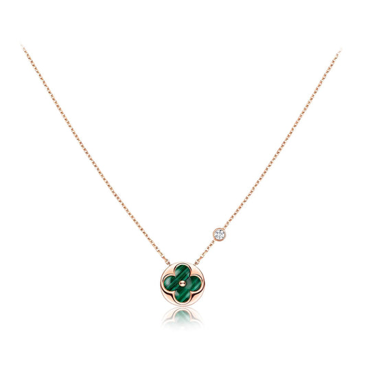 [Opulent Aurora]SUN PEDANT PINK GOLD 1 DIAMOND NECKLACE