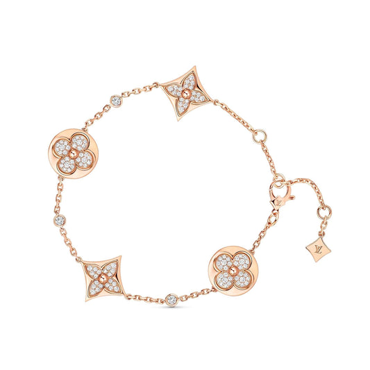 [Opulent Aurora]STAR AND SUN 4 MOTIFS GOLD DIAMONDS BRACELET