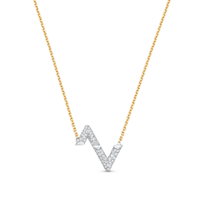 [Opulent Aurora]VOLT SILVER DIAMOND PEDANT NECKLACE