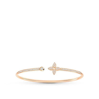 [Opulent Aurora]IDYLLE PINK GOLD OPEN BRACELET DIAMOND PAVED