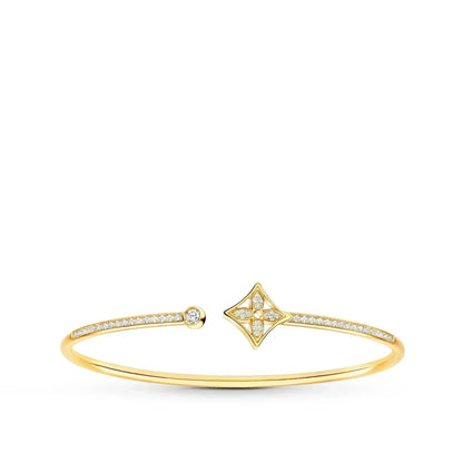 [Opulent Aurora]IDYLLE GOLD OPEN BRACELET DIAMOND PAVED