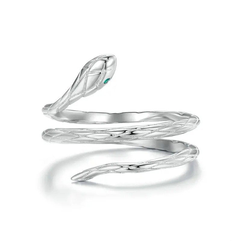 Sterling Silver Serpent Adjustable Ring