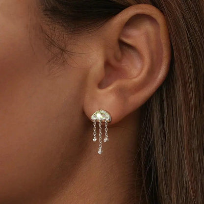 Iridescent Jellyfish Earrings Studs for Women Teen Girls