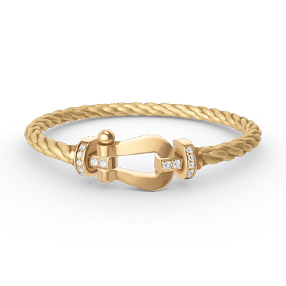 [Opulent Aurora]FORCE LARGE HORSESHOE HALF DIAMOND BRACELET GOLD