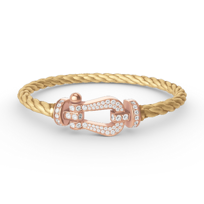 [Opulent Aurora]FORCE LARGE HORSESHOE FULL DIAMOND BRACELET ROSE GOLD