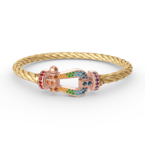 [Opulent Aurora]FORCE LARGE HORSESHOE  COLORED DIAMOND BRACELET ROSE GOLD