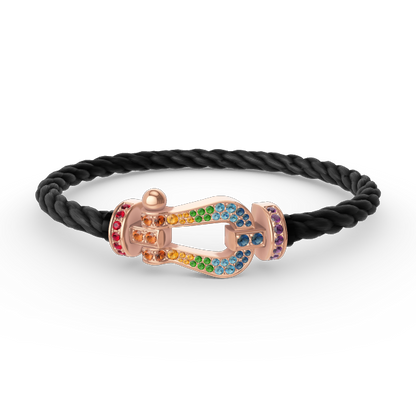 [Opulent Aurora]FORCE LARGE HORSESHOE  COLORED DIAMOND BRACELET ROSE GOLD