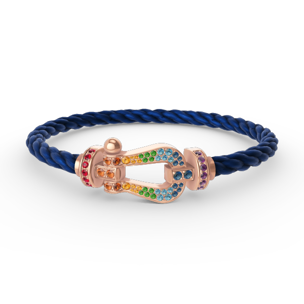 [Opulent Aurora]FORCE LARGE HORSESHOE  COLORED DIAMOND BRACELET ROSE GOLD