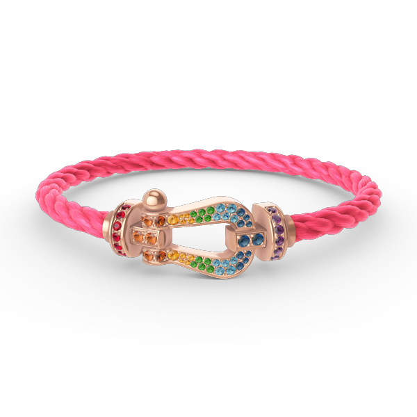 [Opulent Aurora]FORCE LARGE HORSESHOE  COLORED DIAMOND BRACELET ROSE GOLD