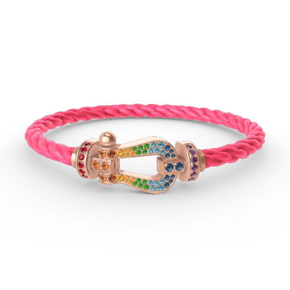 [Opulent Aurora]FORCE LARGE HORSESHOE  COLORED DIAMOND BRACELET ROSE GOLD