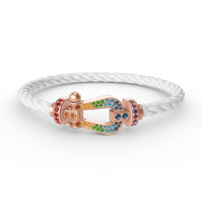 [Opulent Aurora]FORCE LARGE HORSESHOE  COLORED DIAMOND BRACELET ROSE GOLD