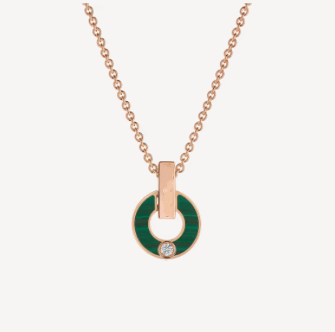 [Opulent Aurora]GARI NECKLACE PINK GOLD MALACHITE