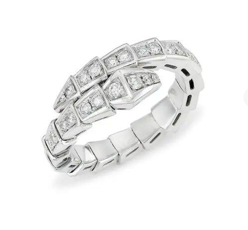 [Opulent Aurora]SERPENTI RING SILVER DIAMOND PAVED 4MM