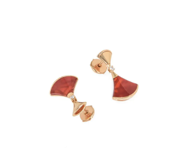 [Opulent Aurora]DREAM Carnelian PINK GOLD EARRINGS