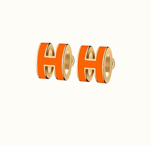 [Opulent Aurora]MINI POP H EARRINGS ORANGE