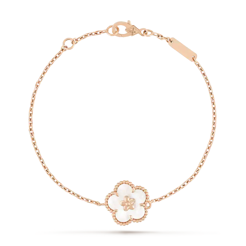 [Opulent Aurora]LUCKY WHITE MOP PLUM BLOSSOM  BRACELET