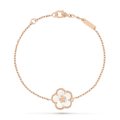 [Opulent Aurora]LUCKY WHITE MOP PLUM BLOSSOM  BRACELET