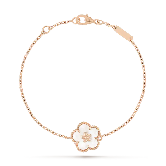 [Opulent Aurora]LUCKY WHITE MOP PLUM BLOSSOM  BRACELET