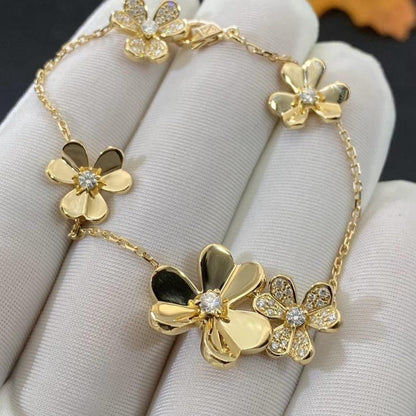 [Opulent Aurora]FRIVOLE GOLD 5 FLOWERS BRACELET