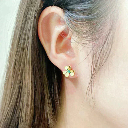 [Opulent Aurora]FRIVOLE  FLOWER MALACHITE EARRINGS