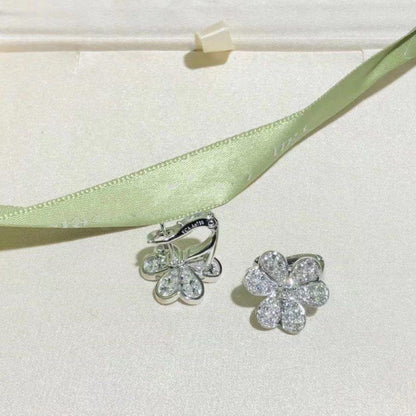 [Opulent Aurora]FRIVOLE SILVER FLOWER DIAMOND EARRINGS