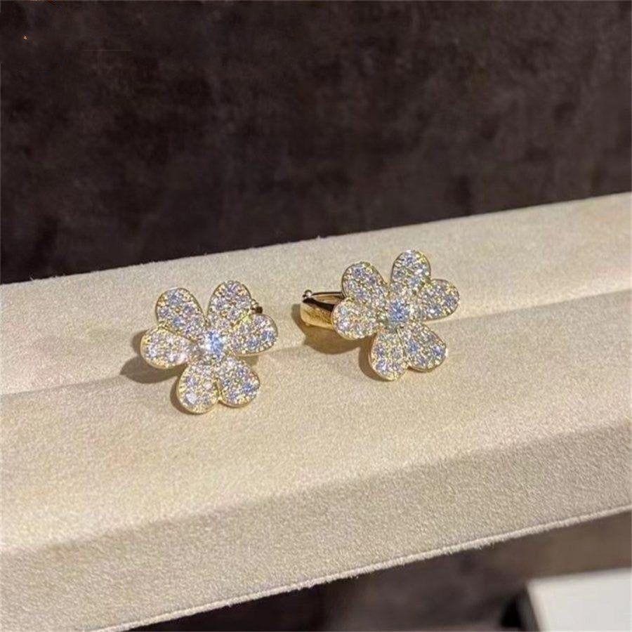 [Opulent Aurora]FRIVOLE GOLD FLOWER DIAMOND EARRINGS