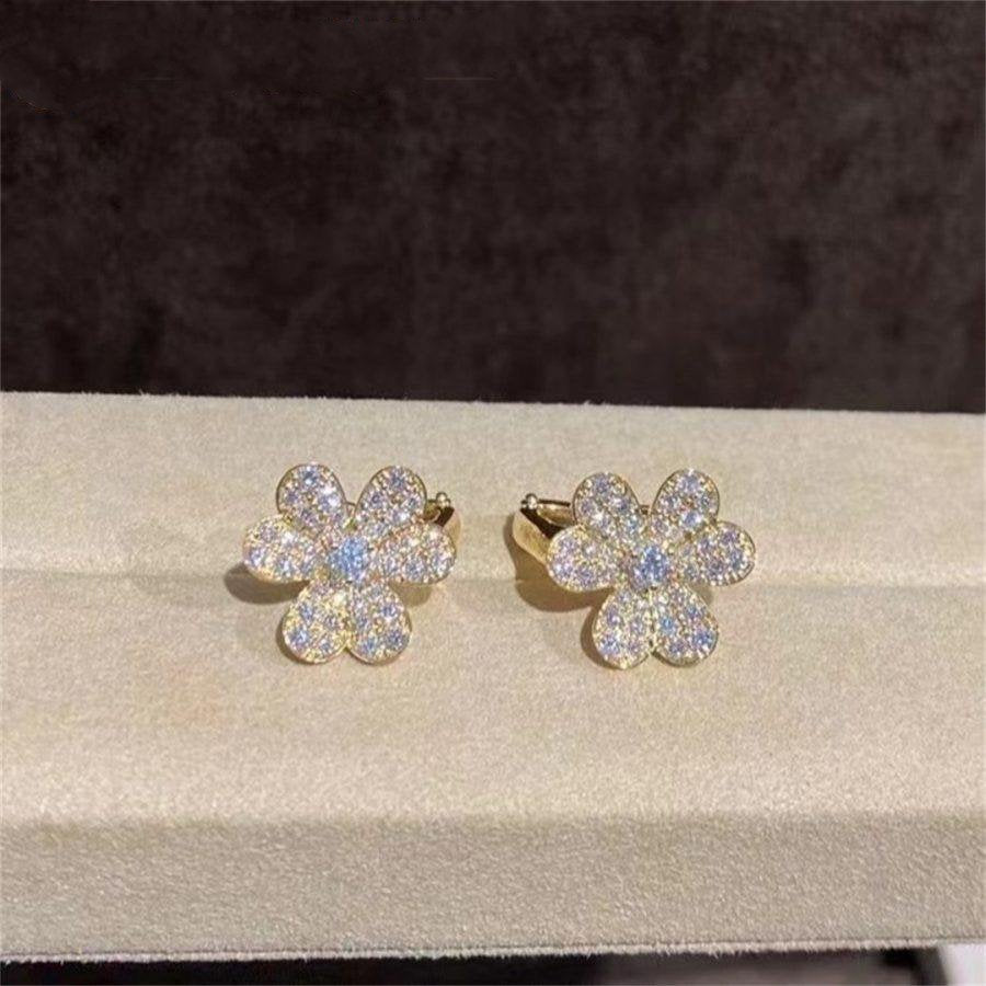 [Opulent Aurora]FRIVOLE GOLD FLOWER DIAMOND EARRINGS