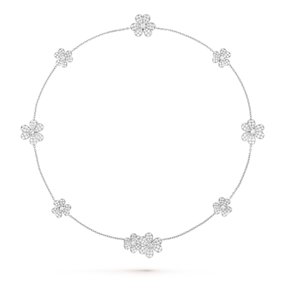 [Opulent Aurora]FRIVOLE SILVER 9 FLOWERS NECKLACE