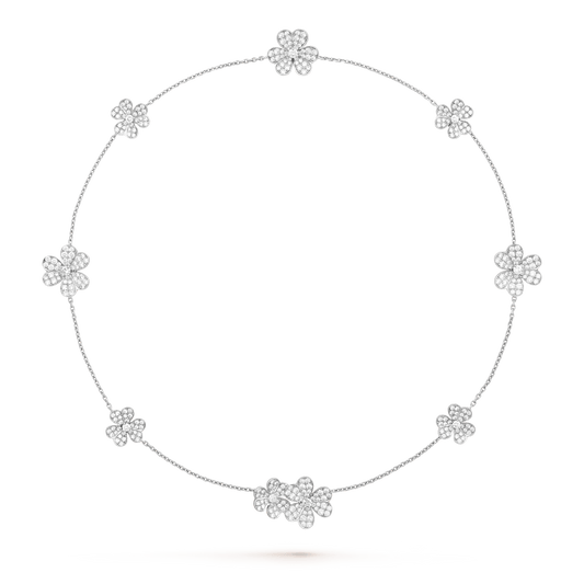 [Opulent Aurora]FRIVOLE SILVER 9 FLOWERS NECKLACE