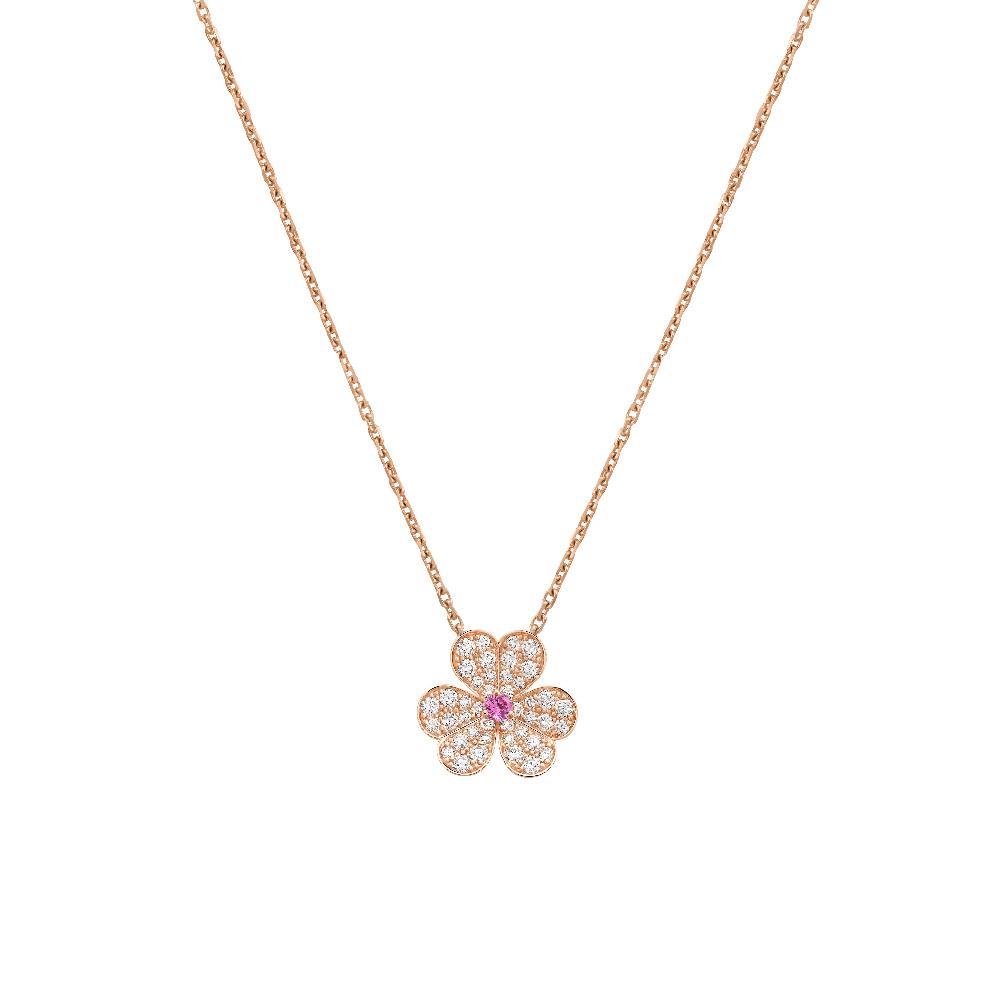 [Opulent Aurora]FRIVOLE ROSE GOLD FLOWER DIAMOND NECKLACE