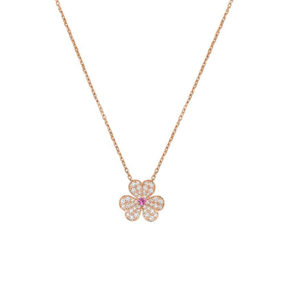 [Opulent Aurora]FRIVOLE ROSE GOLD FLOWER DIAMOND NECKLACE