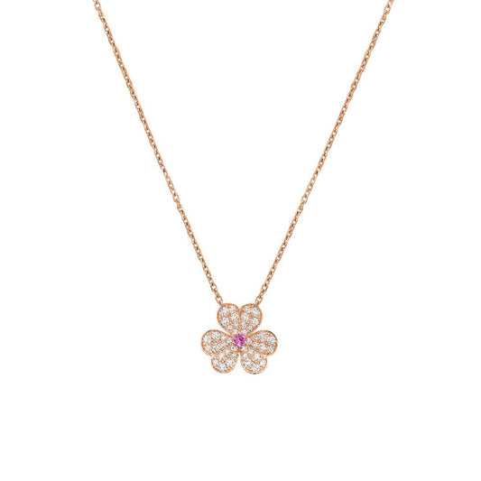 [Opulent Aurora]FRIVOLE ROSE GOLD FLOWER DIAMOND NECKLACE