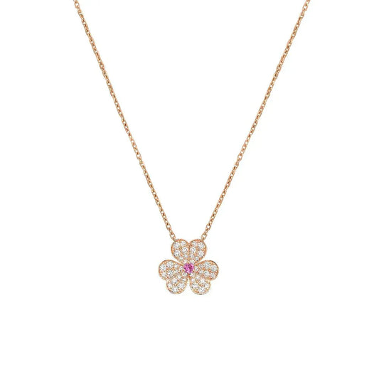 [Opulent Aurora]FRIVOLE ROSE GOLD FLOWER DIAMOND NECKLACE