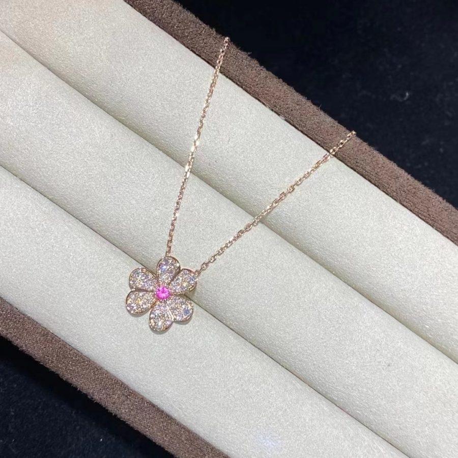 [Opulent Aurora]FRIVOLE ROSE GOLD FLOWER DIAMOND NECKLACE